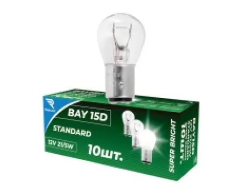 Лампа накаливания P21W 12V21/5W BAY15D Standard REKZIT (круглый контакт