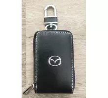 Ключница Авто с окошком из натуральной кожи с логотипом Mazda