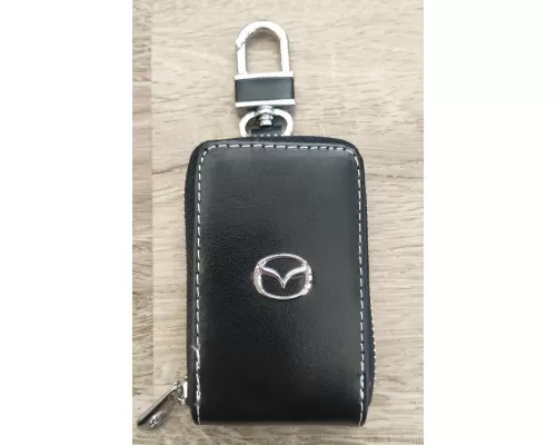 Ключница Авто с окошком из натуральной кожи с логотипом Mazda