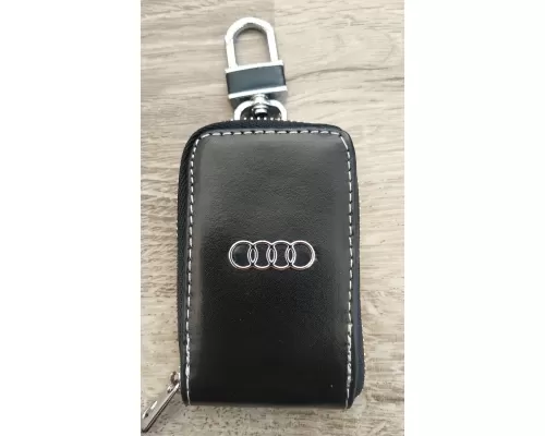 Ключница Авто с окошком из натуральной кожи с логотипом Audi