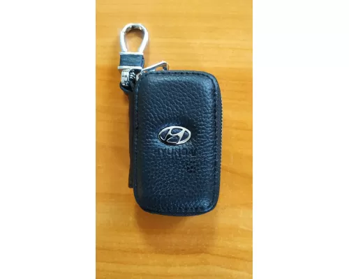 Ключница Авто из натуральной кожи флотер с логотипом Hyundai